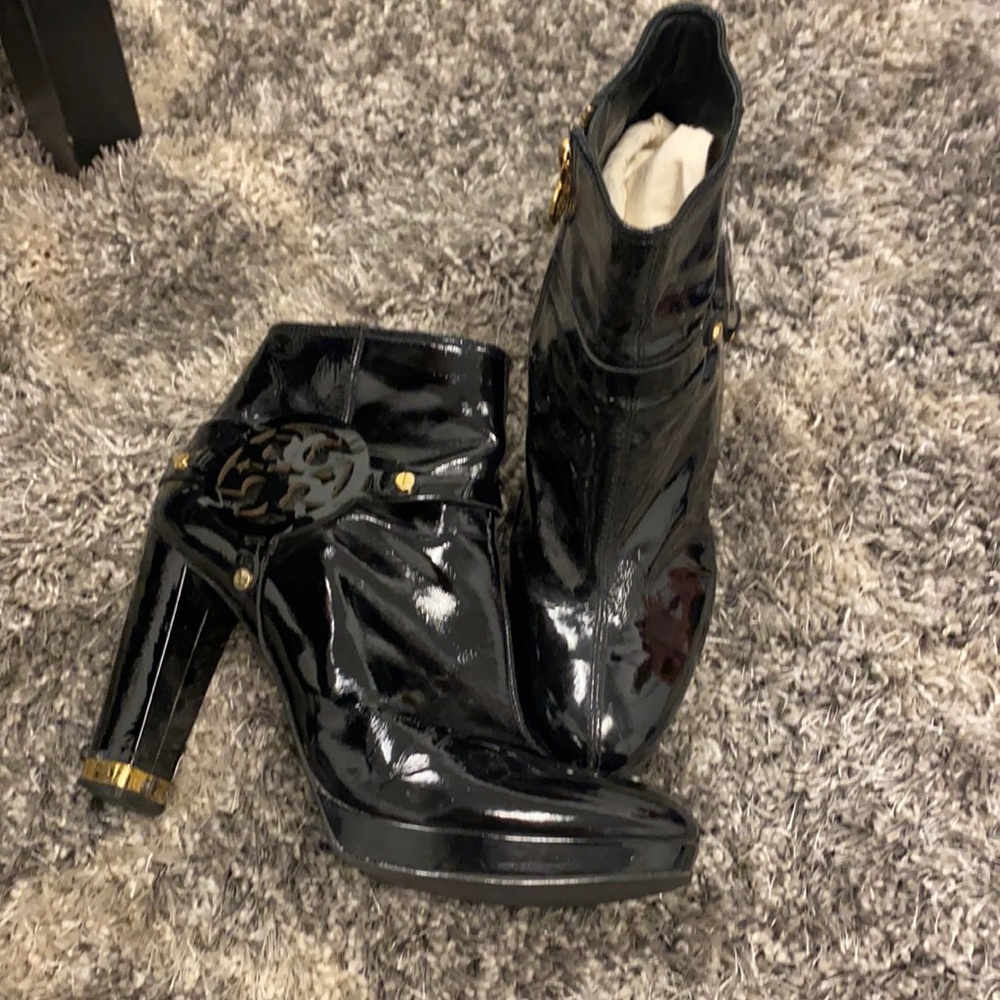 Patent Leather Tory Burch heeled booties